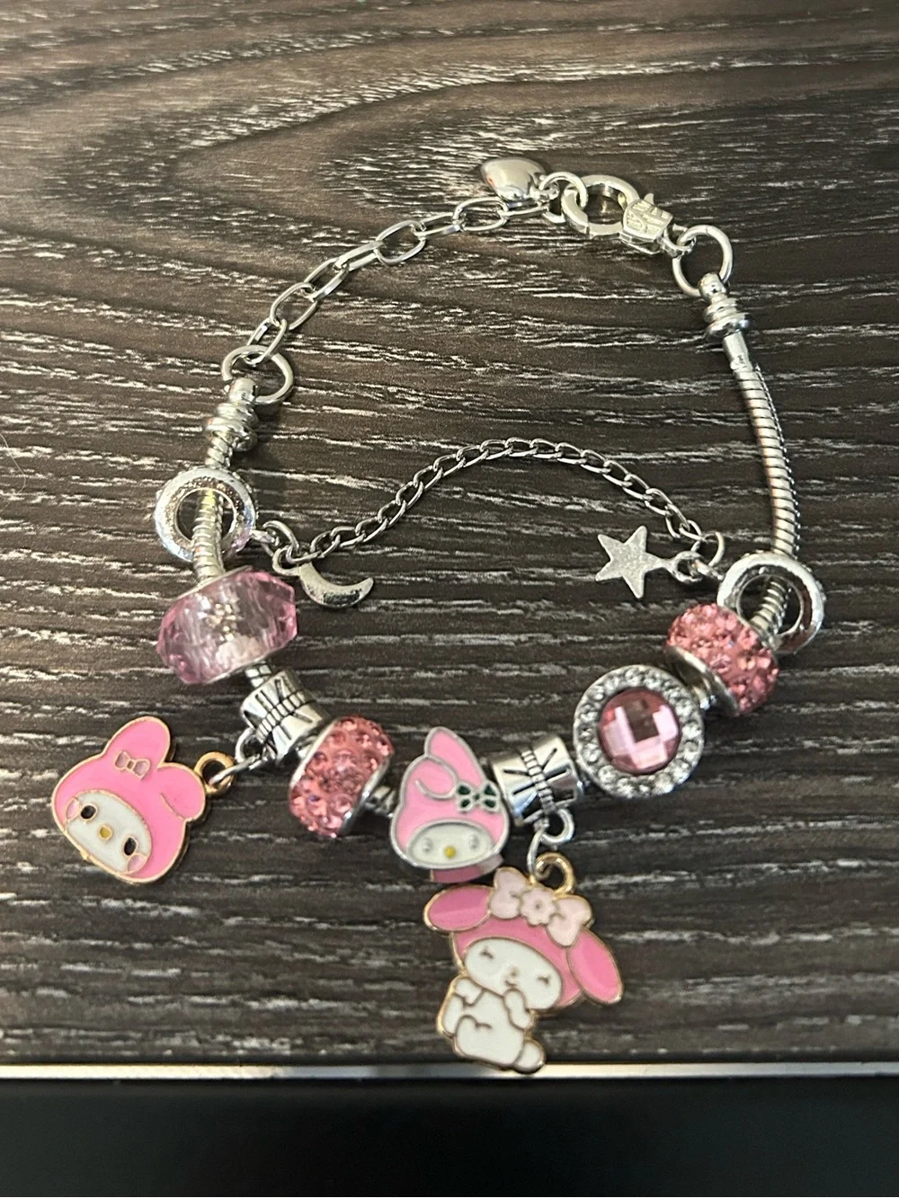 Anime Charm Bracelet Adjustable Rope Band Handmade Kuromi Style